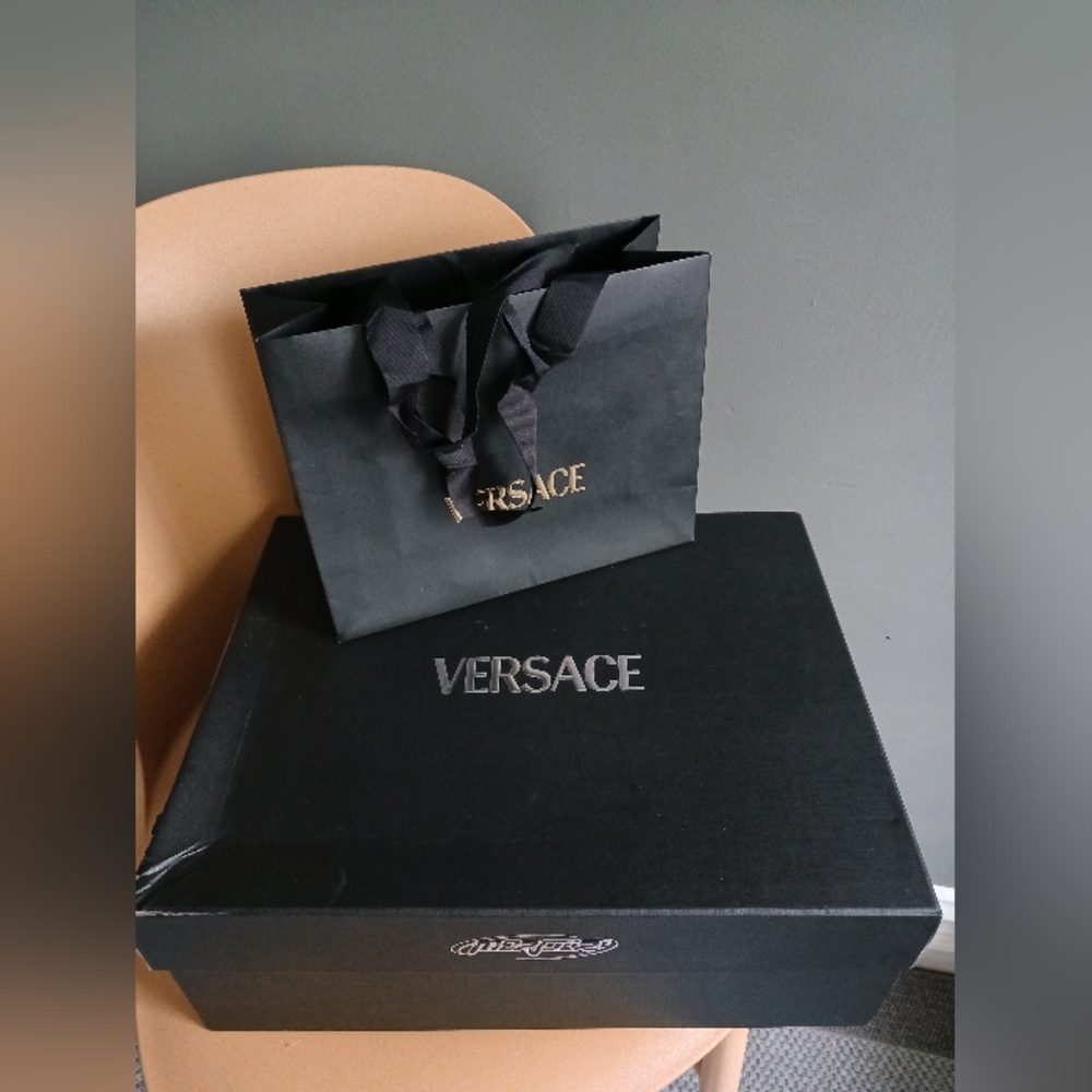 Versace Mercury Black Empty Box And Versace Black Gift Bag